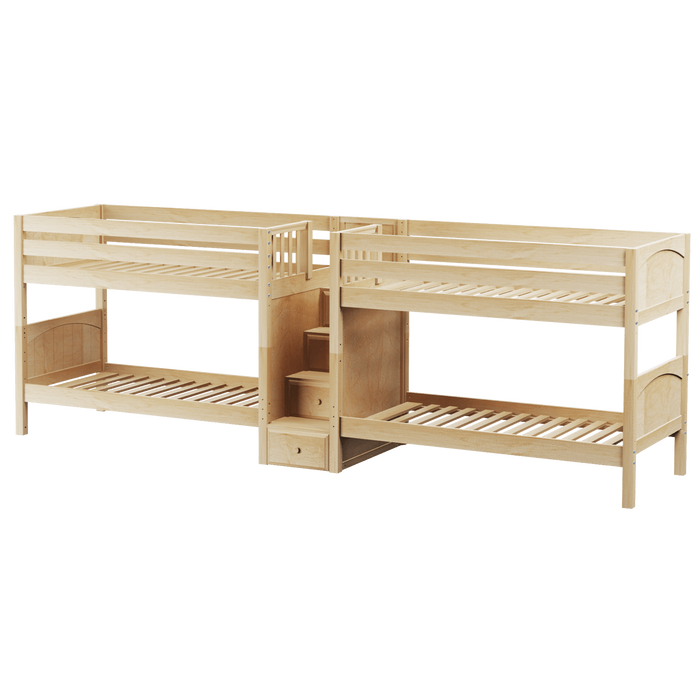 Maxtrix Twin Low Quadruple Bunk Bed with Stairs