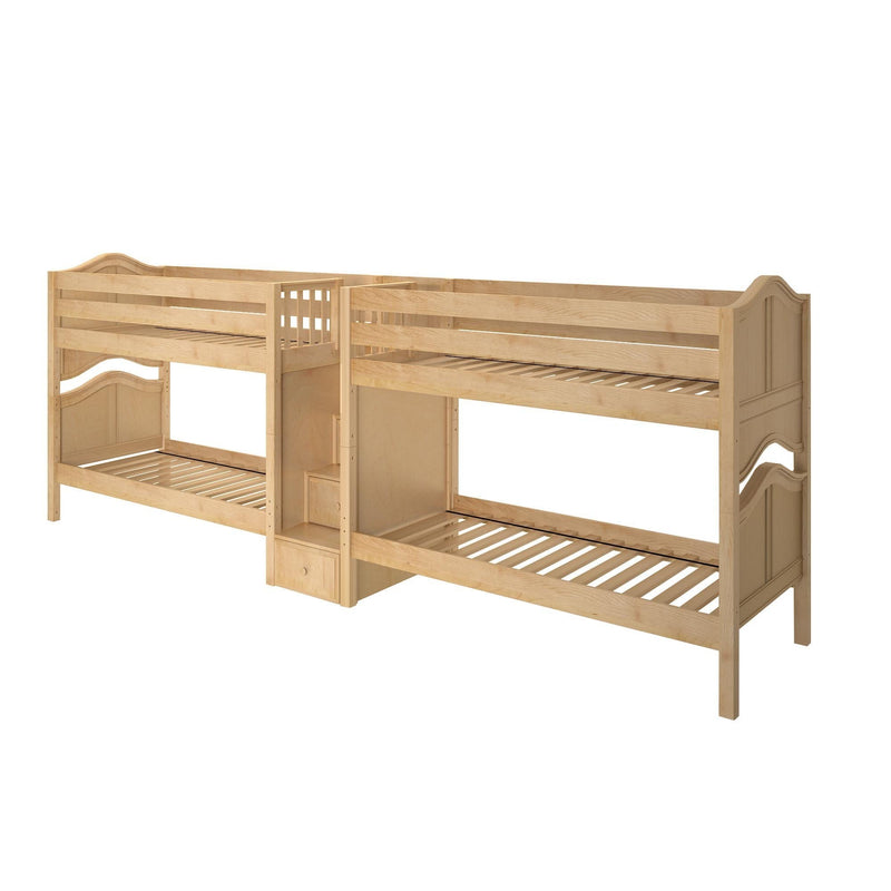 Maxtrix Twin Low Quadruple Bunk Bed with Stairs