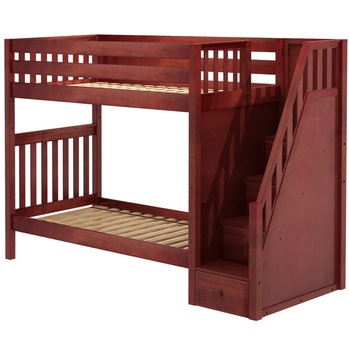Maxtrix Twin High Bunk Bed with Stairs