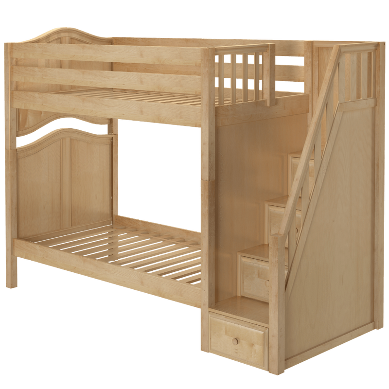 Maxtrix Twin Curved Bunk Bed with Stairs