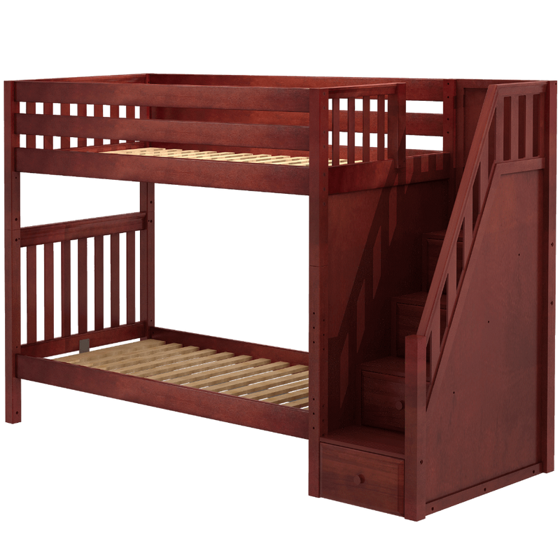 Maxtrix Twin XL High Bunk Bed with Stairs