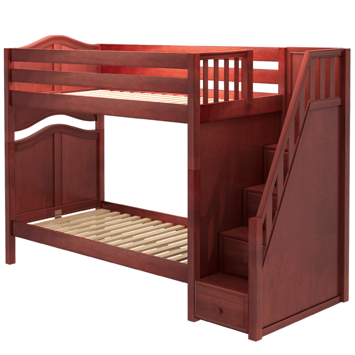 Maxtrix Twin Curved Bunk Bed with Stairs