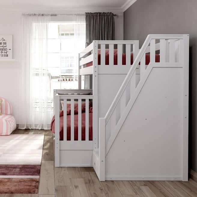 Maxtrix High Twin XL over Queen Bunk Bed with Stairs
