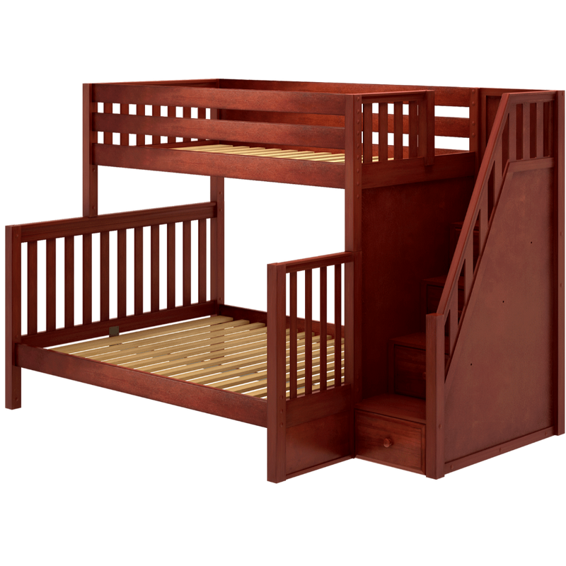 Maxtrix High Full XL over Queen Bunk Bed with Stairs