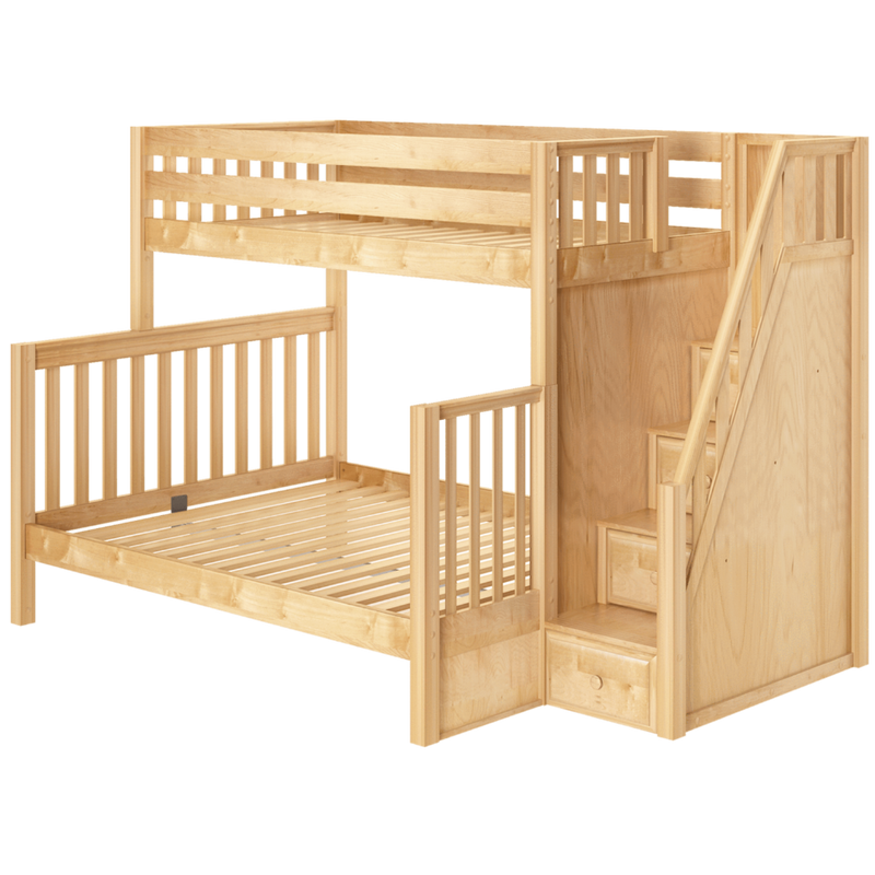Maxtrix High Full XL over Queen Bunk Bed with Stairs